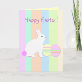 Cartão De Festividades Coelhinhos de felz pascoa e Ovos em Fitas