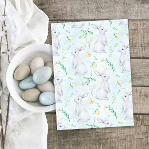 Cartão De Festividades Coelhinhos de Páscoa Padrão Aquarela