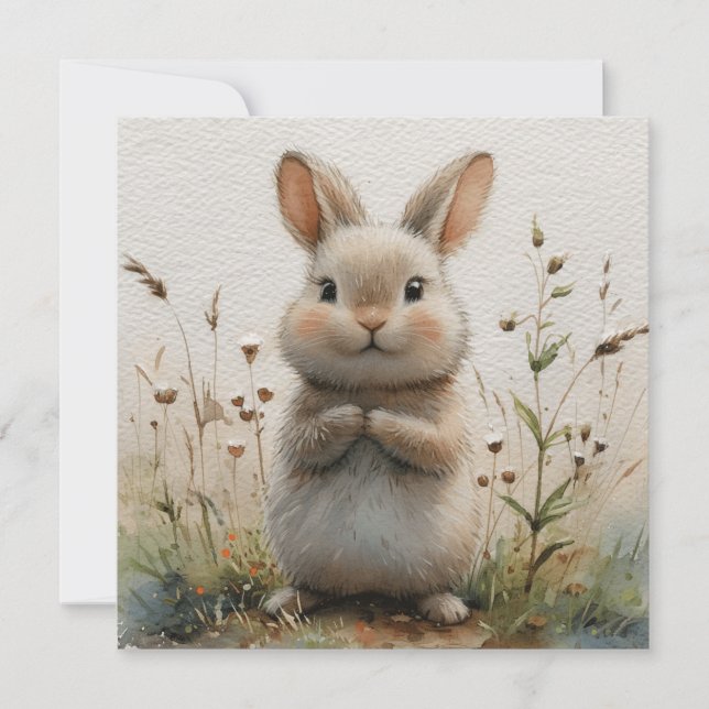 Cartão De Festividades Coelhinhos Encantadores: Momentos Mágicos 🐰 Digit (Frente)