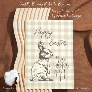 Cartão De Festividades Coelhinhos Fofos Bonança - Feliz Páscoa.