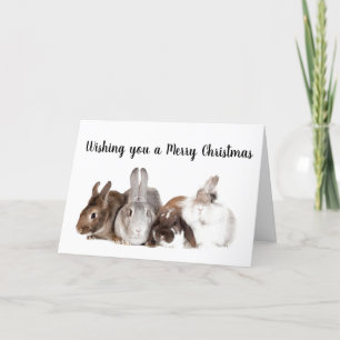 CARTÃO DE FESTIVIDADES COELHINHOS SE UNIRAM PARA DIZER **NATAL FELIZ**