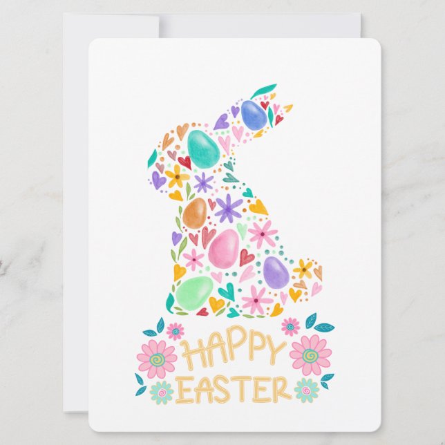 CARTÃO DE FESTIVIDADES COELHO DA PÁSCOA (Frente)