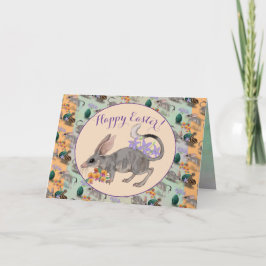 Cartão De Festividades Coelho da Páscoa & Flores Australianas