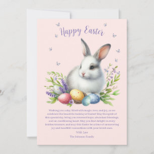 Cartão De Festividades Coelho da Páscoa Personalizado em Aquarela