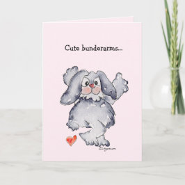 Cartão De Festividades Coelho de desenho animado de braços fofos Amor