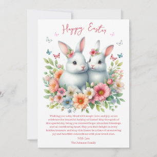 Cartão De Festividades Coelho de Páscoa Aquarela Personalizado
