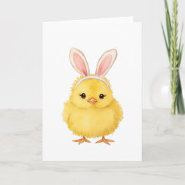 Cartão De Festividades Coelho de Páscoa com Pintura em Aquarela