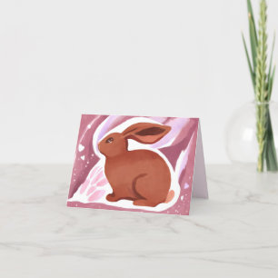 Cartão De Festividades Coelho de Páscoa de Chocolate Aquarela Pastel Fo