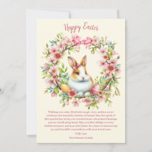 Cartão De Festividades Coelho de Páscoa Personalizado em Aquarela