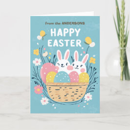 Cartão De Festividades Coelho do felz pascoa e ovos