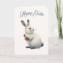 Cartão De Festividades Coelho em Aquarela & Papoula Selvagem Páscoa Perso