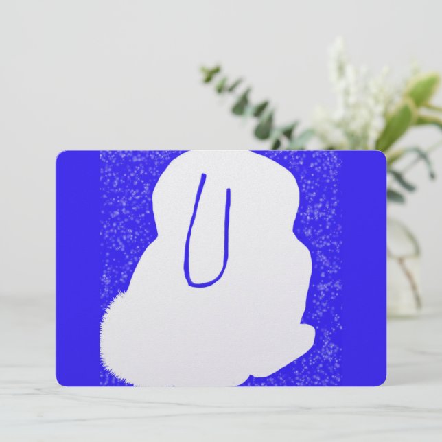 Cartão De Festividades Coelho fofo no solstício de inverno plano (Em pé/Frente)