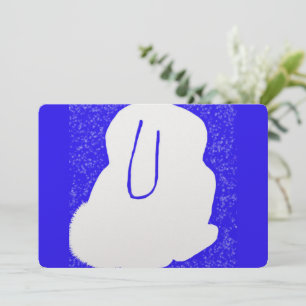 Cartão De Festividades Coelho fofo no solstício de inverno plano