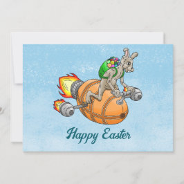 Cartão De Festividades Coelho Foguete