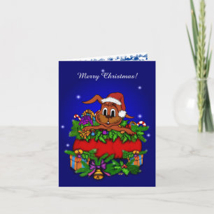 Cartão De Festividades Coelho Natal