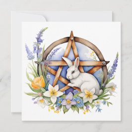 Cartão De Festividades Coelho Ostara Equinócio da Primavera Eostre Wicca