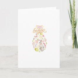 Cartão De Festividades Coelho & Ovos da Páscoa Feliz