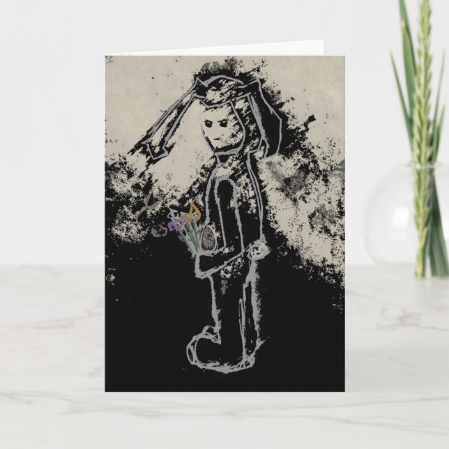 Cartão De Festividades coelho sinistro (Frente)