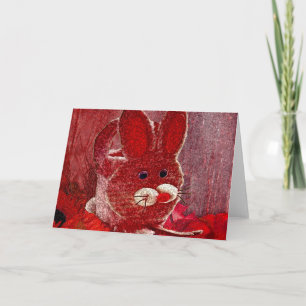 CARTÃO DE FESTIVIDADES COELHO VERMELHO