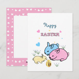 Cartão De Festividades Coelhos fofos 