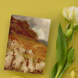 Cartão De Festividades Coelhos Vintage