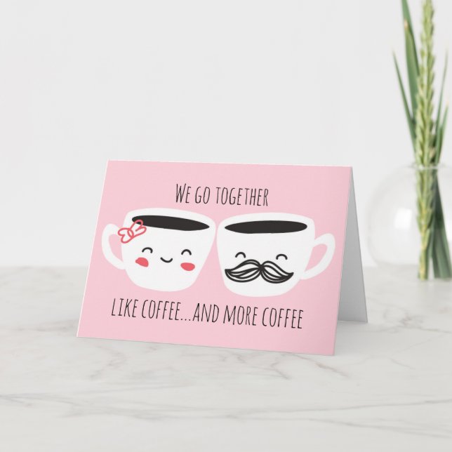 Cartão De Festividades Coffee and love Valentine's Day (Frente)