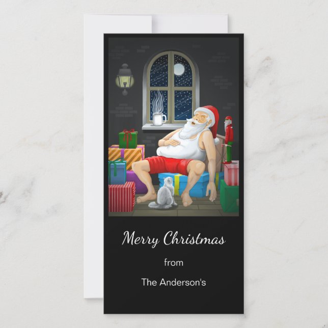 Cartão De Festividades Coffee Time on Christmas Eve (Frente)