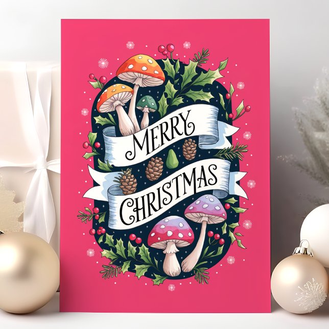 Cartão De Festividades Cogumelo Feliz Natal (Criador carregado)
