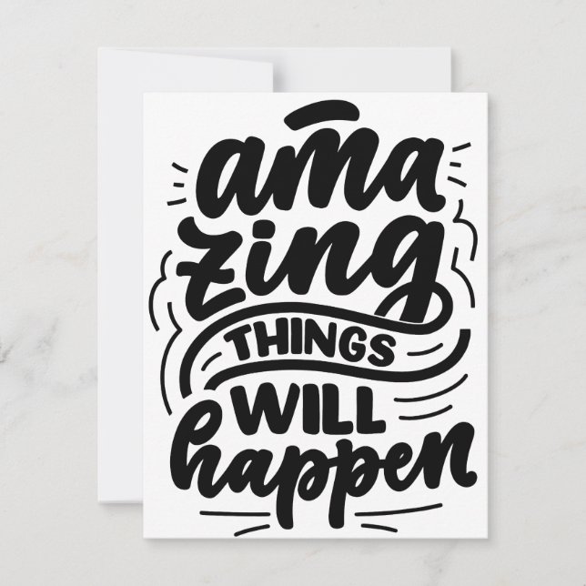 Cartão De Festividades Coisas incríveis vão acontecer, motivacionais (Frente)