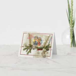 Cartão De Festividades Colagem adorável da natividade personalizada