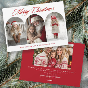 Cartão De Festividades Colagem de 4 Fotos Natal Família Festivo