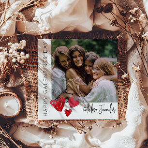 Cartão De Festividades Colagem de 5 Fotos Moderna Dia das Galentines