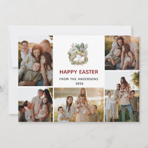 Cartão De Festividades Colagem de 5 Fotos Moderna Feliz Páscoa Família Ni
