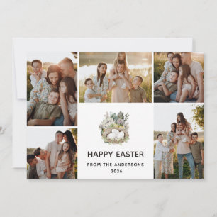 Cartão De Festividades Colagem de 5 Fotos Moderna Feliz Páscoa Família Ni