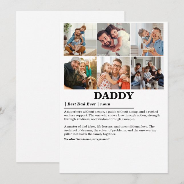 Cartão De Festividades Colagem de 6 Fotos com Definição Personalizada de  (Frente/Verso)