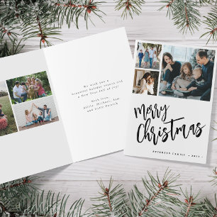 Cartão De Festividades Colagem de 6 fotos Roteiro moderno Feliz Natal