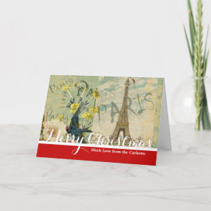 Cartão De Festividades Colagem de Arte Gráfica de Paris França Viagem