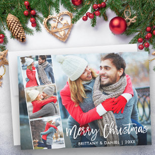 Cartão De Festividades Colagem de Casais Fotográficos do Script de Pince