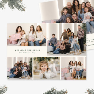 Cartão De Festividades Colagem de Cinco Fotos Natal Feliz com Letra Verde