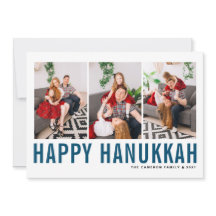 Colagem de Fotografia Azul Típica Feliz Hanukkah