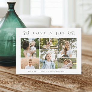 Cartão De Festividades Colagem de Fotografias Botânica Verde 6