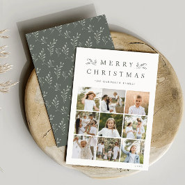 Cartão De Festividades Colagem de Fotografias Botânica Verde 9