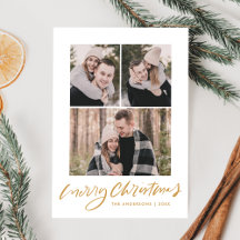 Colagem de Fotografias com Dourado Script 3 Feliz 