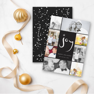 Cartão De Festividades Colagem de Fotografias com Negra de Joy Calliograp