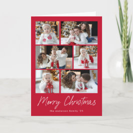 Cartão De Festividades Colagem de Fotografias com Script 6 de Feliz Natal