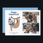 Cartão De Festividades Colagem de Fotografias Cute Hanukkah Sloth 2<br><div class="desc">Cartões com fotos personalizados da preguiça de Hanukkah.</div>