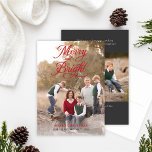 Cartão De Festividades Colagem de Fotografias de Script Vermelho Elegante<br><div class="desc">Os cartões com fotos de feriados "Feliz e Brilho" apresentam uma camada de script vermelho cardeal, design e design de dois lados com várias fotos. Personalize o texto preto cardeal vermelho, branco e carvão com uma mensagem personalizada e selecione duas de suas fotos favoritas da família para a frente e...</div>