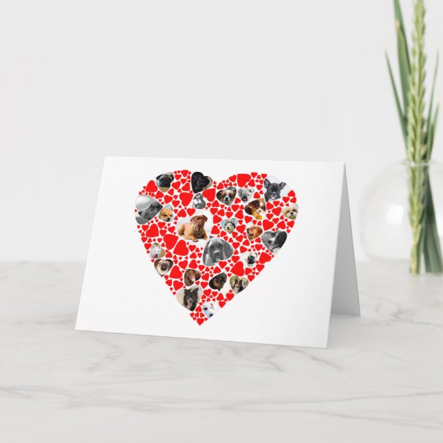 Cartão De Festividades Colagem de Fotografias do Cachorro do namorados (Frente)