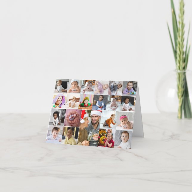 Cartão De Festividades Colagem de Fotografias do Design 21 (Frente)