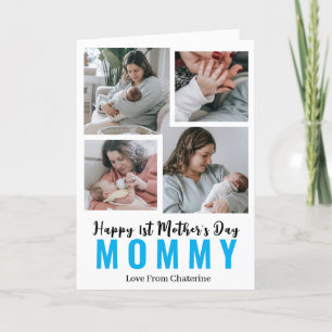 Cartão De Festividades Colagem de Fotografias do Primeiro Dia de as mães